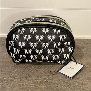 NWT - Dabney Lee - French Bulldogs Double Zippering Clutch Makeup Organizing